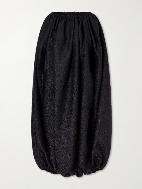 Gathered Cloqué Midi Dress