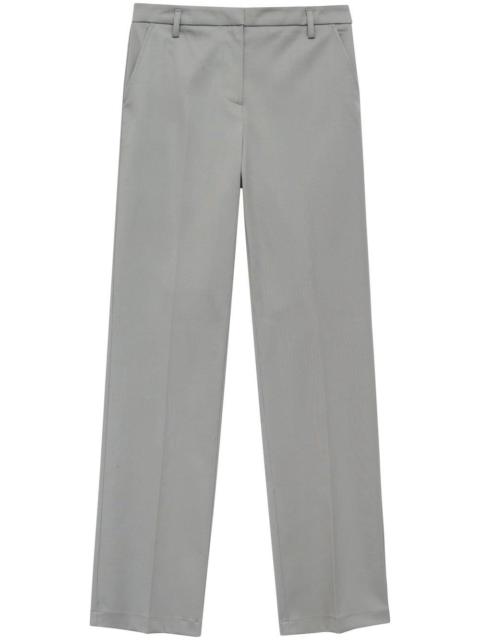 pressed-crease straight-leg trousers