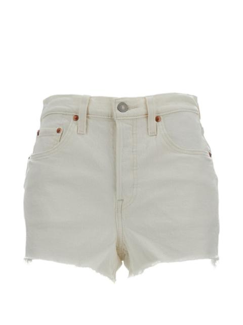 501 raw-cut fringed shorts
