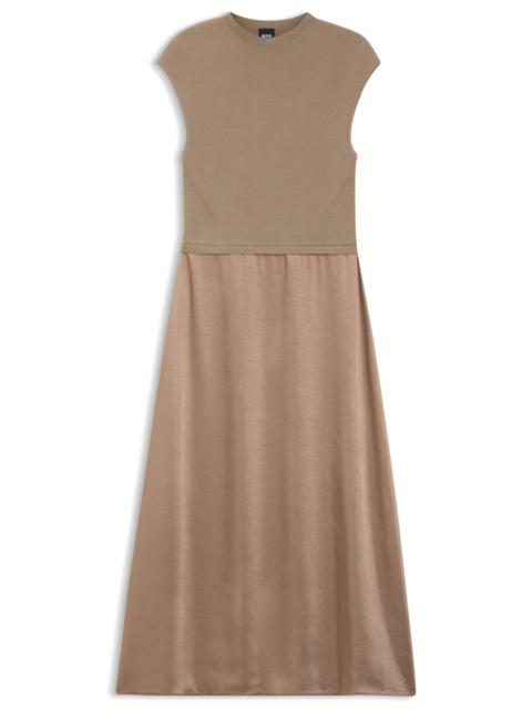 KNITTED DRESS WITH SATIN SKIRT