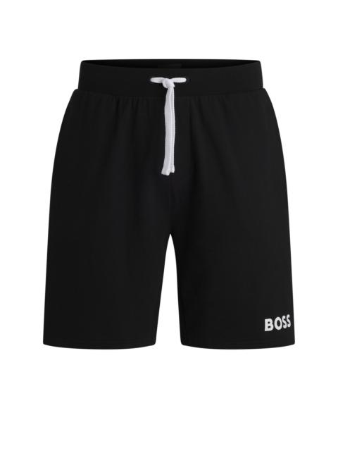 DRAWSTRING SHORTS IN FRENCH TERRY COTTON WITH CONTRAST LOGO