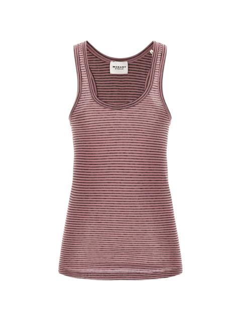 Thea striped scoop-neck tank top