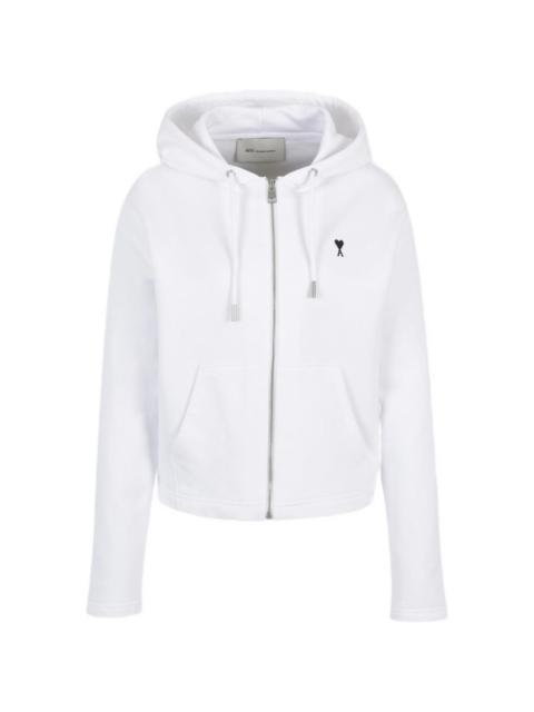 Ami de Coeur zip embroidered hoodie