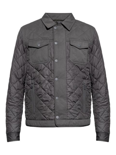 button-fastening quilted jacket