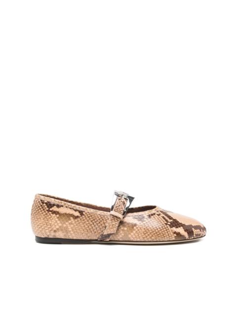 Sveva snakeskin buckle ballet flats