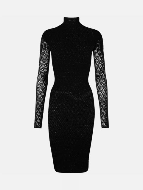 Knitted semi-sheer minidress