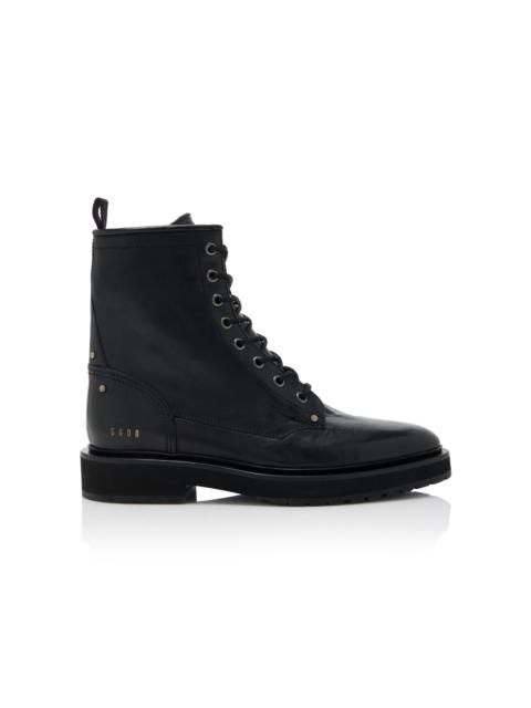 Combat Leather Boots black