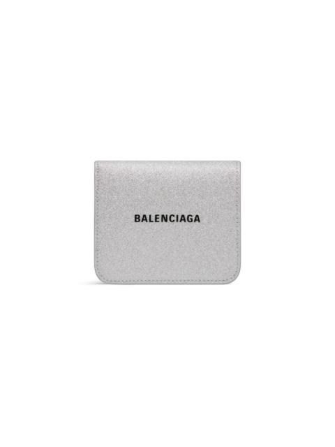 Women's Cash Flap Coin And Card Holder In Sparkling Fabric in Silver