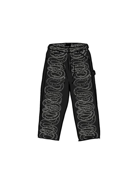 Supreme HYSTERIC GLAMOUR Snake Double Knee Denim Painter Pant Black