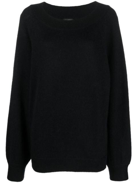 ribbed-knit round neck jumper