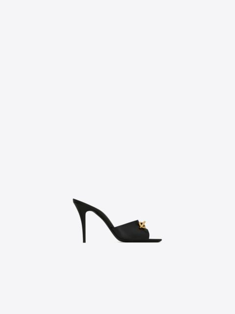 le maillon heeled mules in smooth leather