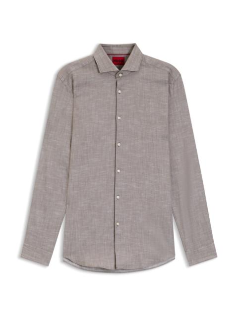SLIM-FIT SHIRT IN COTTON AND LINEN