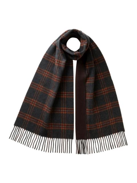 Reversible Navy Tartan Cashmere Scarf