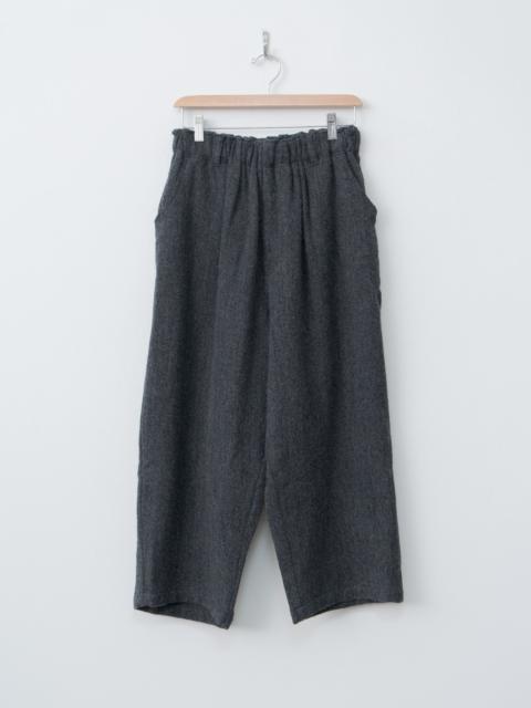 Wool Herringbone Pants - Black