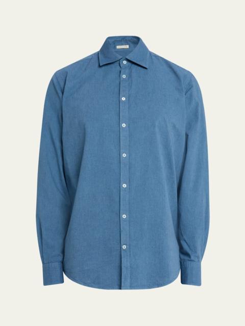 Men's Genova Chambray Watercolor Shirt