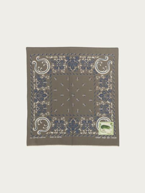 Fastcolor Selvedge Bandanna (Antler NAJA) 15x15 - Khaki