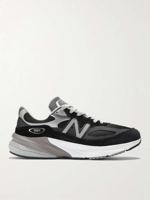 990v6 Leather-Trimmed Suede and Mesh Sneakers