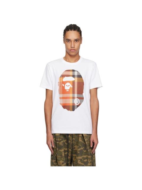 White Bape Check Big Ape Head T-shirt