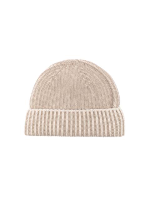 ribbed cashmere beanie