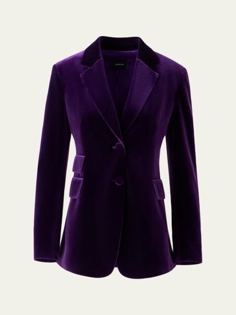 Arie Velvet Single-Breasted Jacket