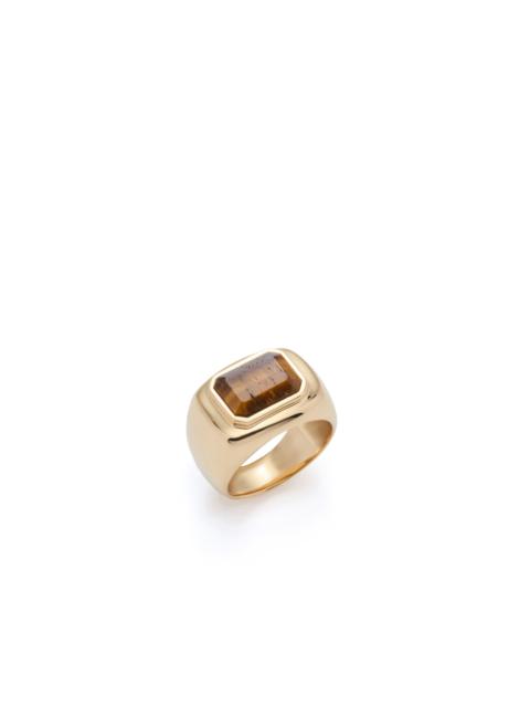 Large Ring in 18K Yellow Gold & Tiger's Eye