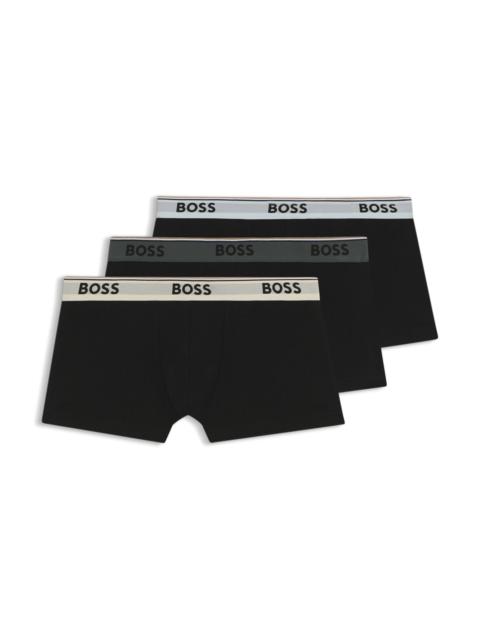 THREE-PACK OF STRETCH-COTTON TRUNKS WITH LOGO WAISTBANDS