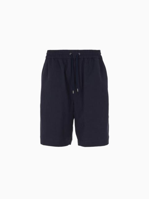 FLAT FRONT BERMUDA SHORTS MADE OF LYOCELL CANVAS AND COTTON