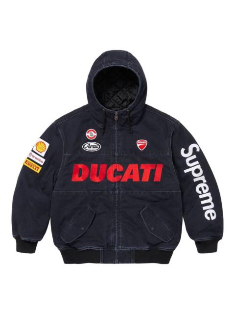 Supreme x DUCATI Hooded Racing Jacket 'Black Red' SUP-SS24-275