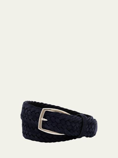 Men's Woven Leather Belt