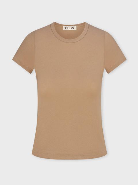 T-Shirt Fitted Crewneck Short Sleeve Taupe