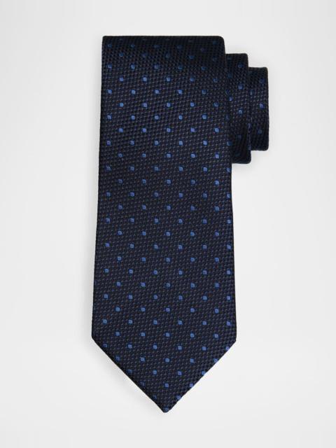 Men's Contrast Dot Silk Tie