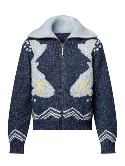 Zippered Knitted Blouson