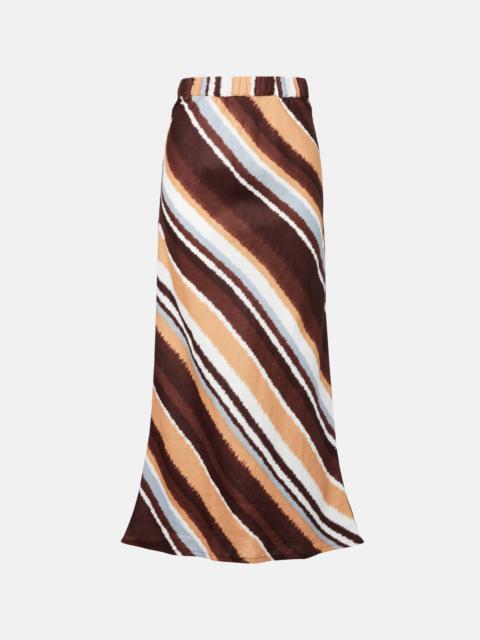 Dalicenca striped linen maxi skirt