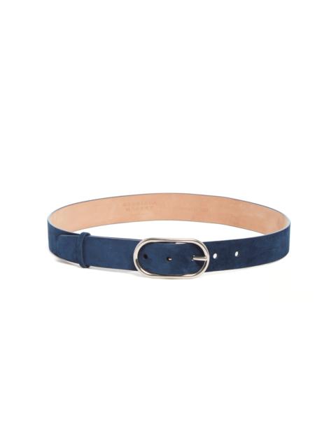 Link Buckle Belt in Navy Suede