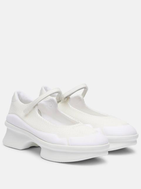 Wavy mesh Mary Jane flats