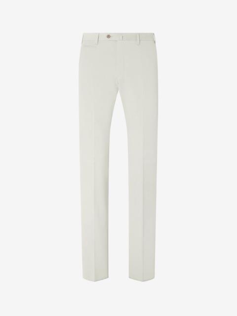 Ice white stretch cotton cover trousers