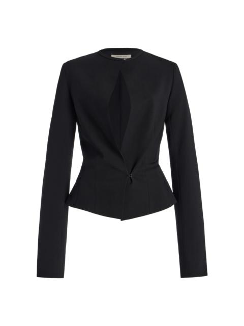 Keyhole Wool Jacket black