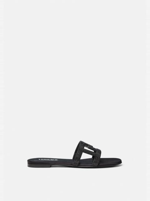 Greca Maze Crystal Flat Sandals