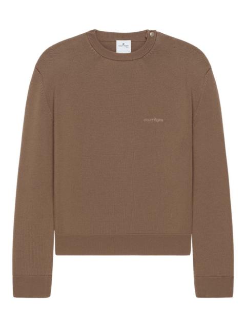 crew-neck embroidered sweatshirt