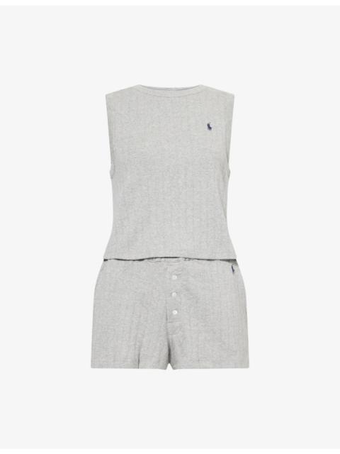 Pointelle Tank and Boxer Short Cotton-Jersey Pyjama Set