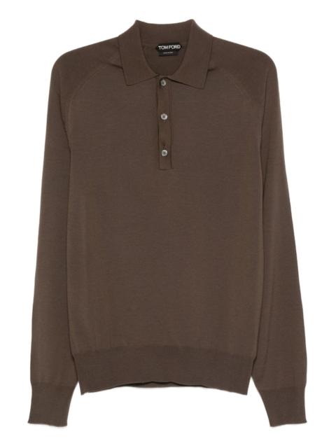 wool-blend polo shirt