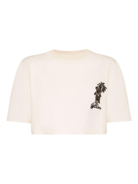 embroidered cropped top