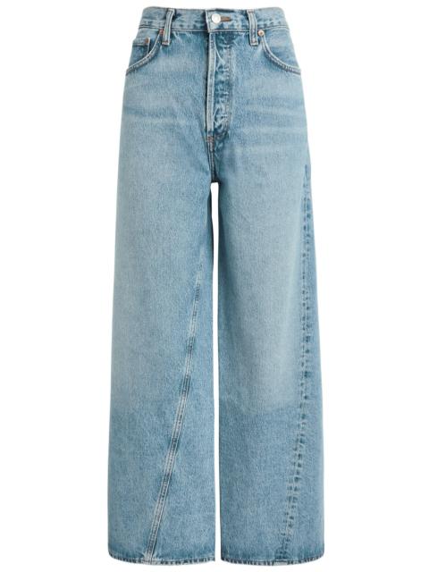 Agolde Low Slung Baggy Distressed Wide-leg Jeans