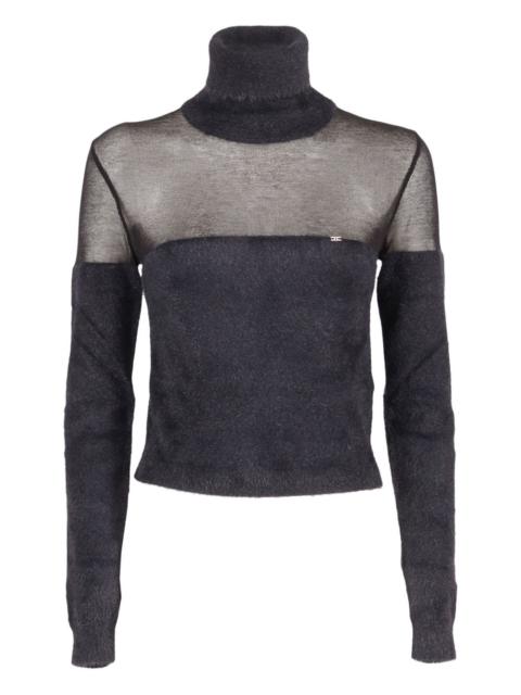 roll-neck knitted top