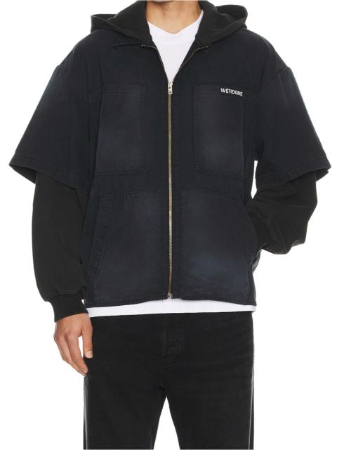 Faded Layered Hoodie Jacket