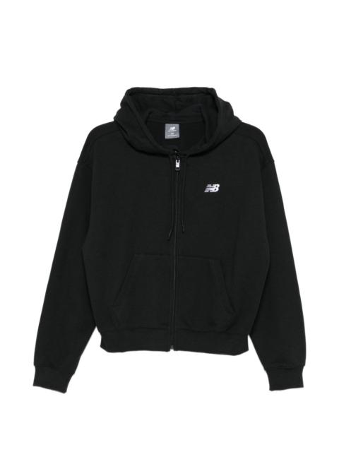 logo-zipped hoodie
