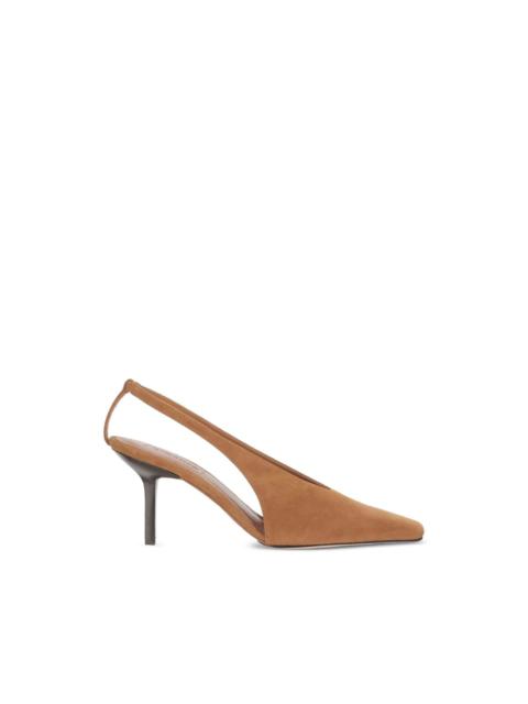 Evelina square-toe suede pumps