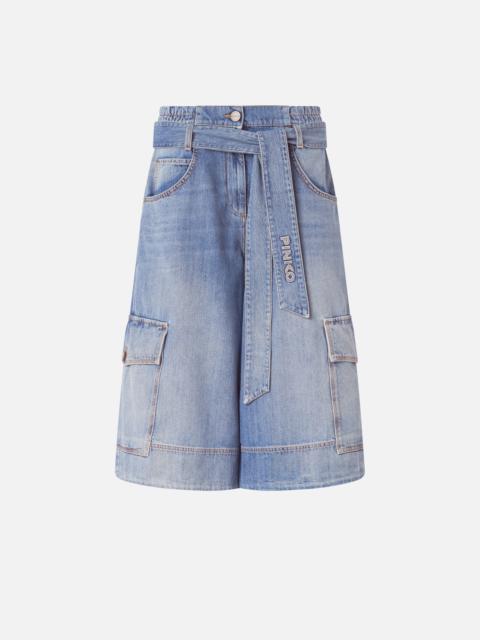 DENIM UTILITY BERMUDA SHORTS WITH BELT