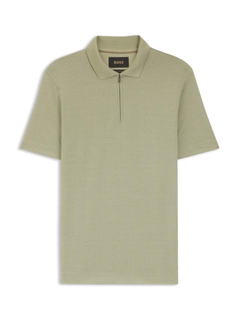 COTTON-SILK POLO SHIRT WITH ZIP NECK