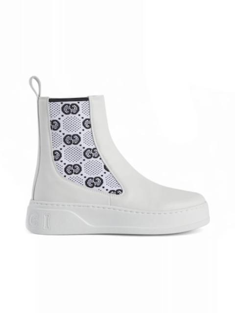 Gucci GG Jersey Chelsea Boots White (Women's)